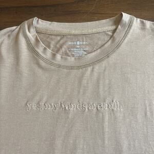 NWT Move Mama T-shirt Sz M Brown Cropped Length Mommycore Comfy Fun